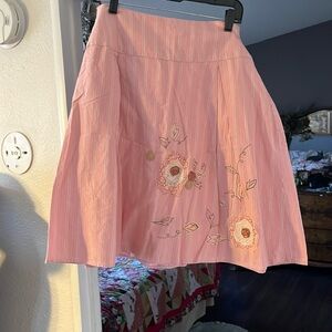 Merona Pink Midi Skirt with Asymmetrical Pleats